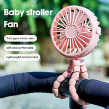 Load image into Gallery viewer, Portable Mini Handheld Fan with Flexible Tripod Clip-on USB Battery Operated
